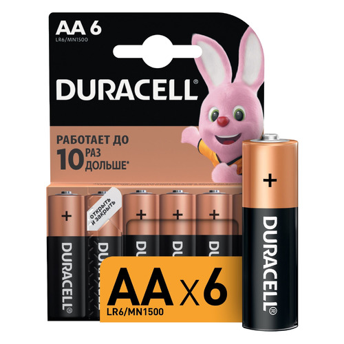 Батарея Duracell Basic LR6-6BL MN1500 AA (6шт)