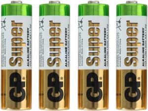 Батарея GP Super Alkaline 15ARS LR6 AA (4шт) спайка