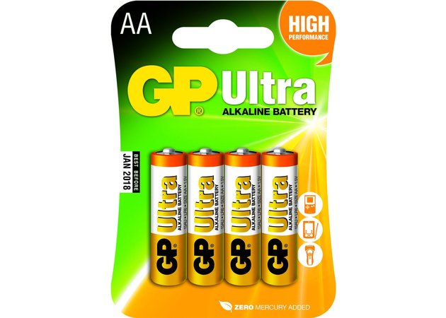 Батарея GP Ultra Alkaline 15AU LR6 AA (4шт)